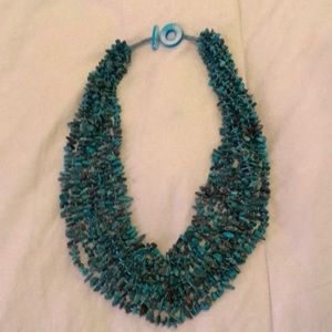 FIRM PRICE!  Tibetan Turquoise Chip Bib Necklace